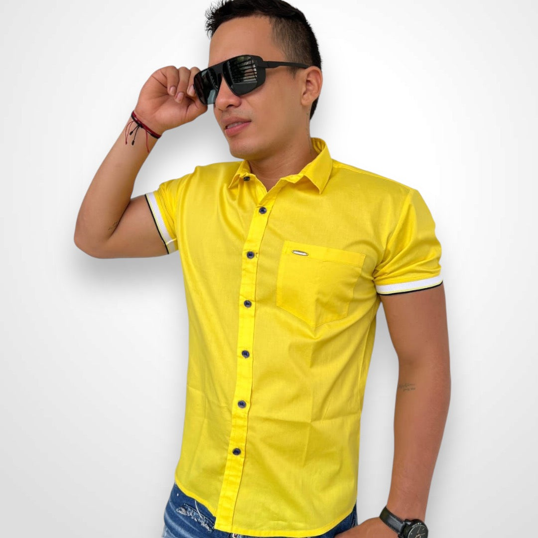 Camisa Manga Corta - Amarillo