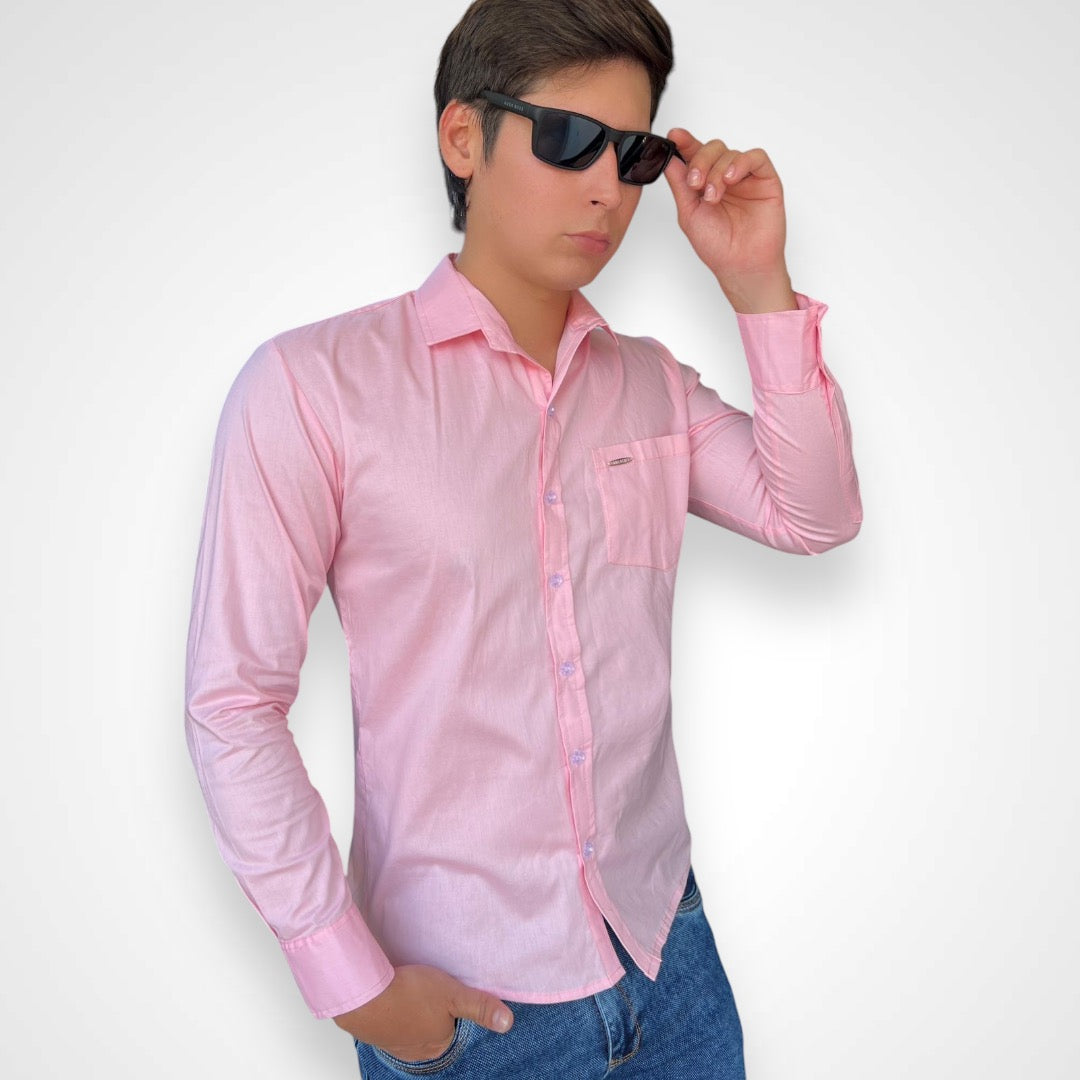 Camisa Manga Larga - Rosa