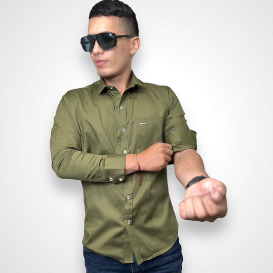 Camisa Manga Larga - Verde oliva