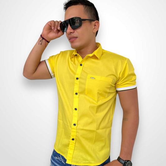 Camisa Manga Corta - Amarillo