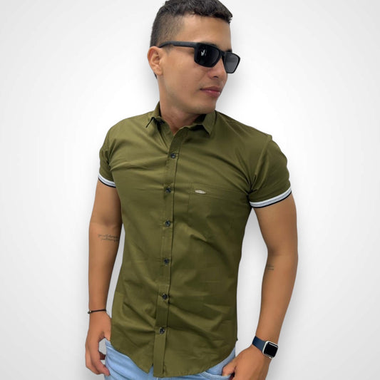 Camisa Manga Corta - Verde oliva